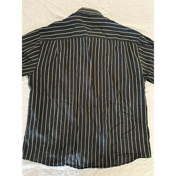 Michael Brandon Mens XL Button Down‎ Long Sleeve Gray Striped Dress Shirt Career - Picture 7 of 7
